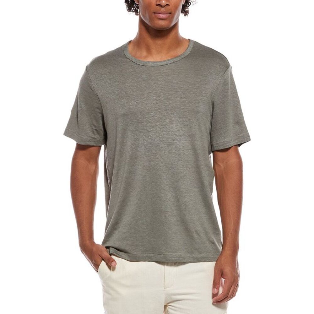 Onia Mens  Stretch Linen-Blend Crewneck T-Shirt
